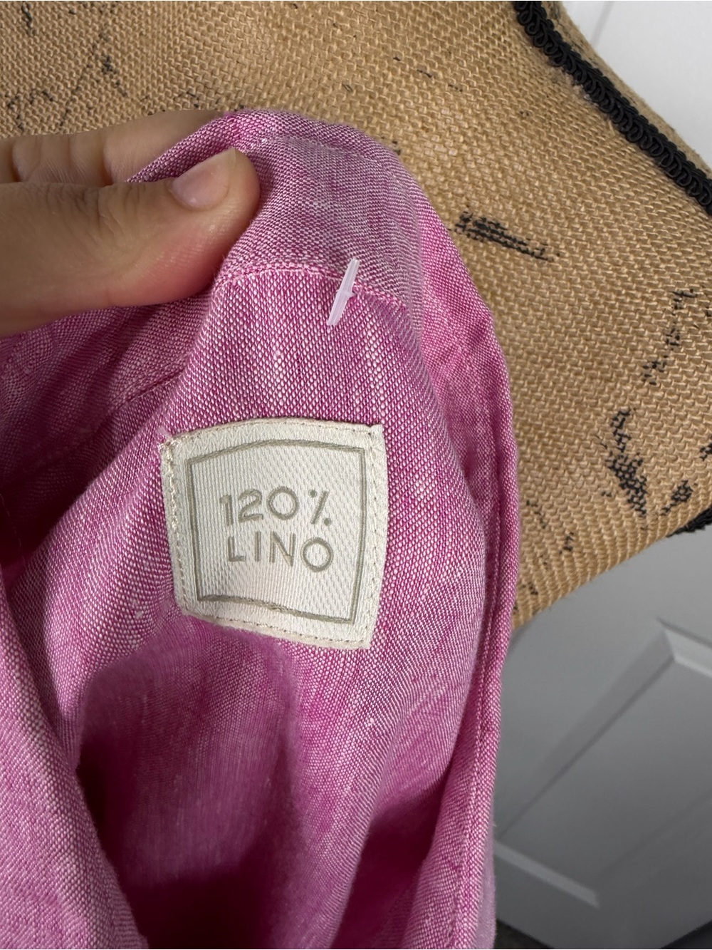 120% Lino Size 44 Pink 100% Linen Button Front Shirt Dress NWOT - Picture 8 of 9